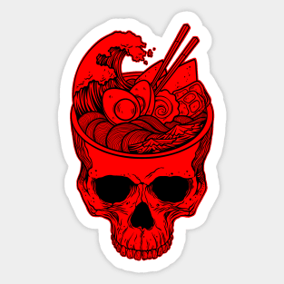 Kawaii Japanese Anime Skeleton Ramen Halloween Sticker